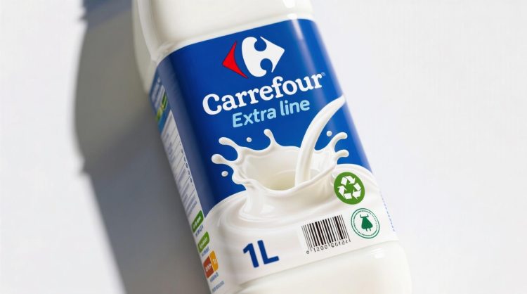 Rappel lait Carrefour concernant les bouteilles de lait demi-écrémé Carrefour Extra 1L