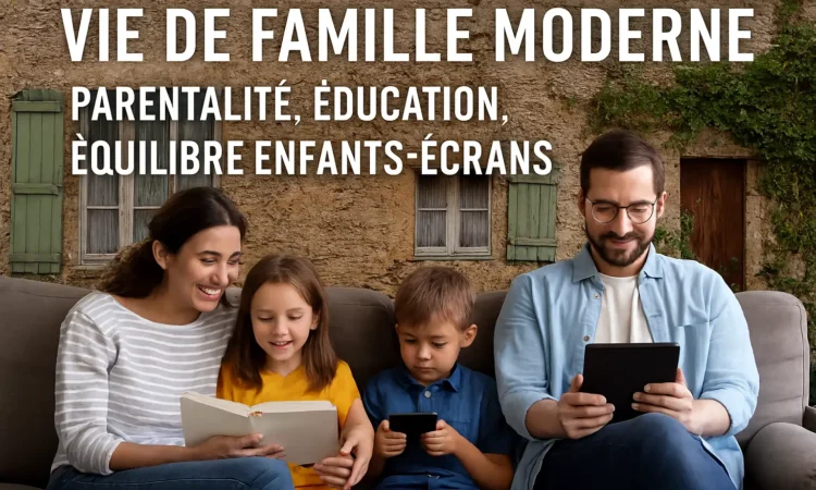 Vie de famille moderne , parentalité, éducation, équilibre enfants-écrans