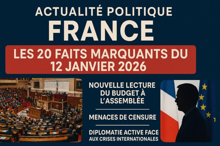 Actualité Politique France : Les 20 Faits Marquants du 12 Janvier 2026