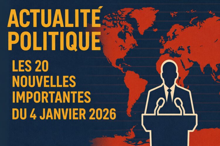 Actualité Politique : Les 20 Nouvelles Importantes du 4 Janvier 2026
