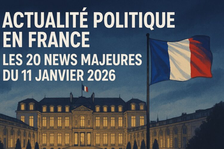 Actualité Politique en France : Les 20 News Majeures du 11 Janvier 2026